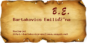 Bartakovics Emiliána névjegykártya